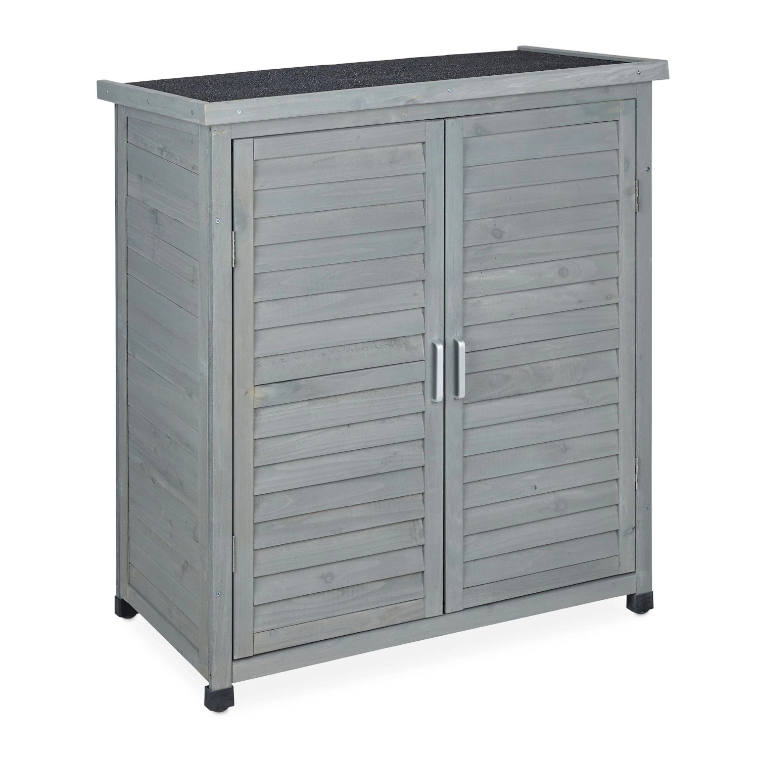 Relaxdays Gartenschrank Holz Grau 3 Fächer Witterungsbeständig 97 cm x 86,5 cm x 47 cm 15,3 kg
