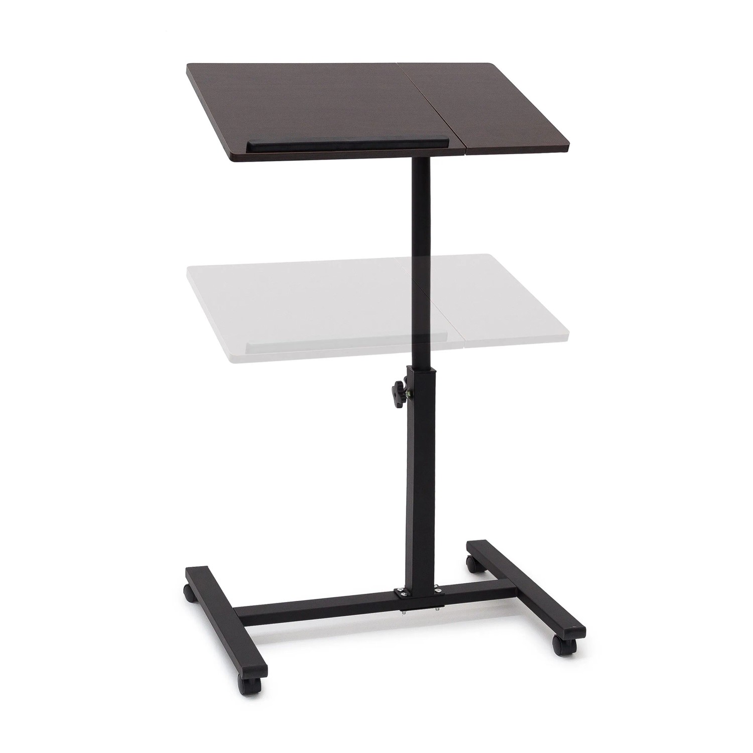 Relaxdays Laptoptisch Holz Schwarz Höhenverstellbar 60 cm x 40,5 cm