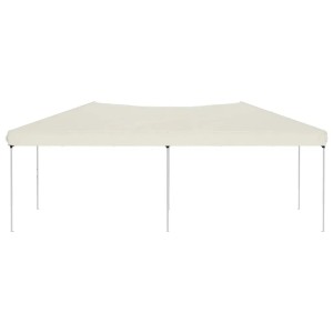 Faltbares Partyzelt in Creme, 3x6 m, ideal für Gartenpartys und Veranstaltungen im Freien.