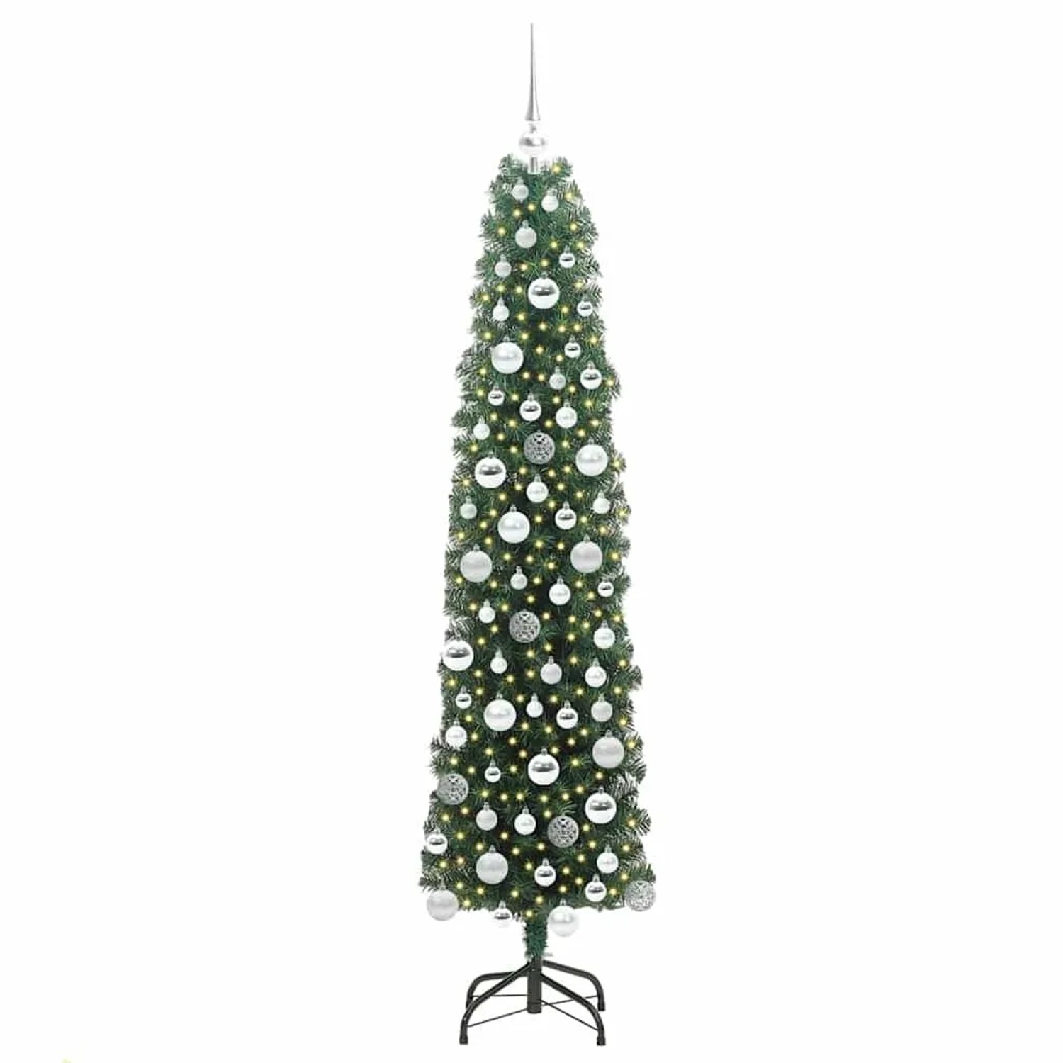 vidaXL Künstlicher Weihnachtsbaum mit 300 LEDs mit Ständer Grün 180 cm 3394948