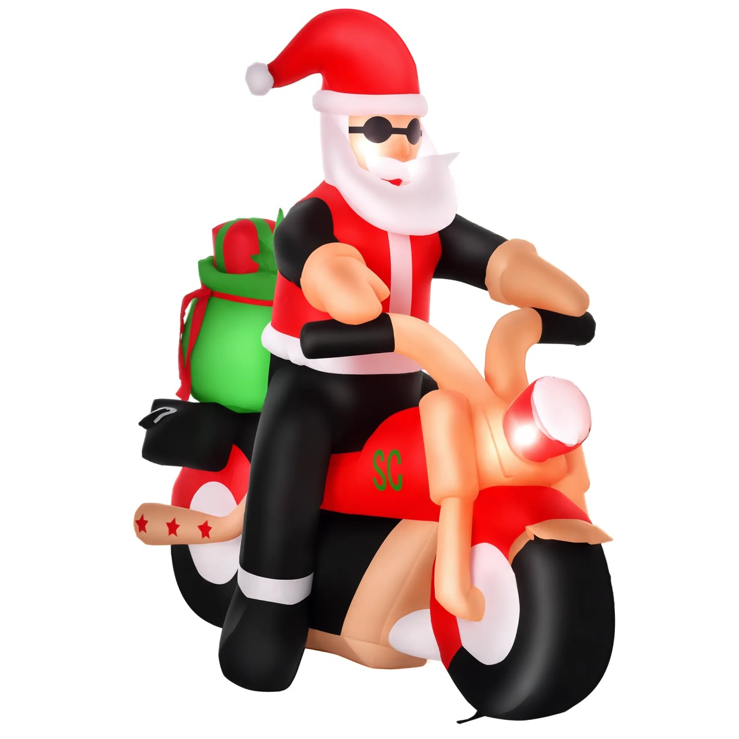 HOMCOM Weihnachtsfigur Aufblasbarer Weihnachtsmann