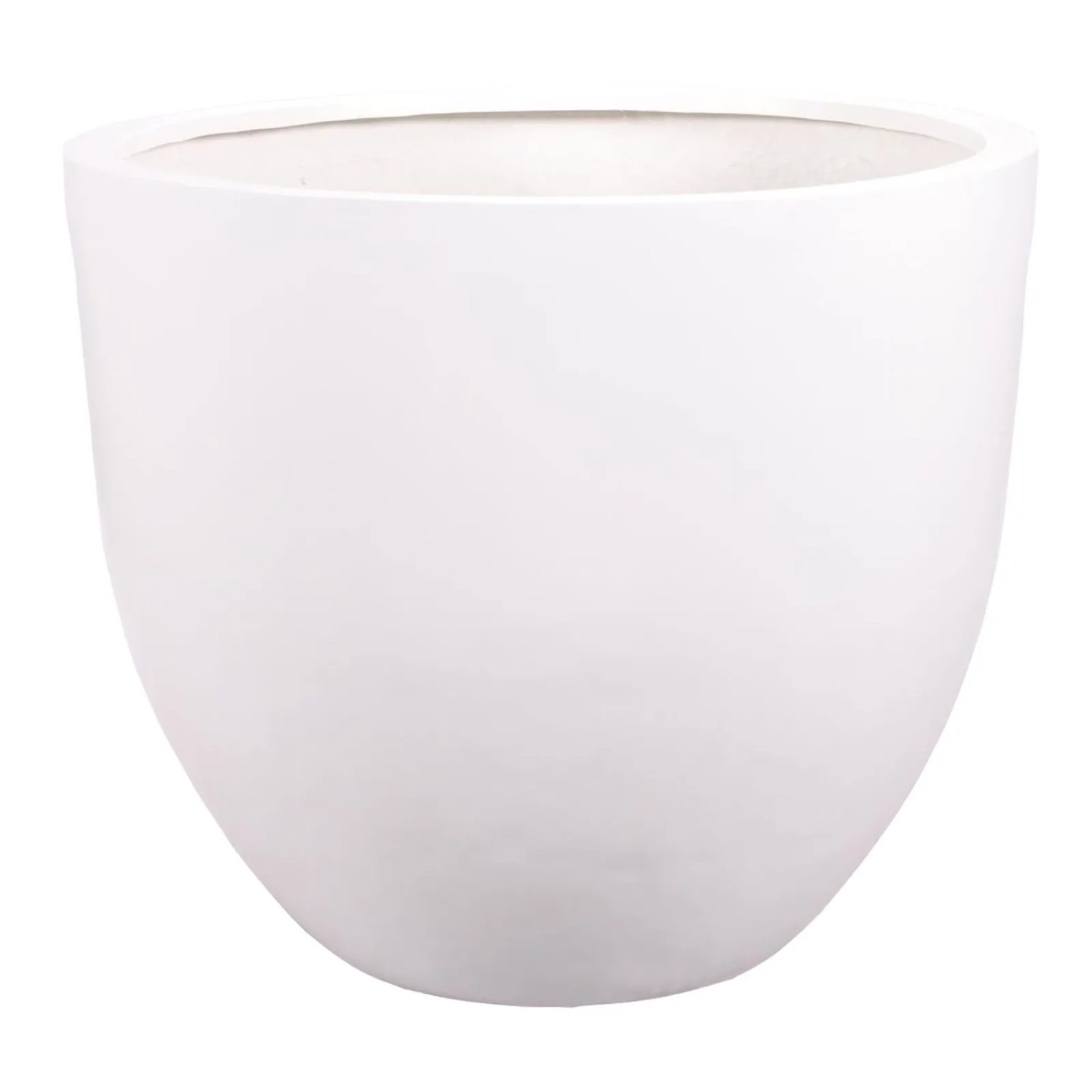Elegant Einrichten Pflanzkübel Fiberglas Rund-Konisch D110xH95cm Perlmutt-Weiß