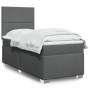 Dunkelgraues vidaXL Boxspringbett (80x200 cm) mit Matratze und Kopfteil.