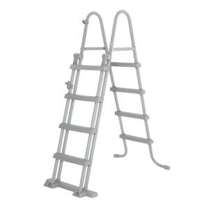 Graue Poolleiter für Bestway Steel Pro MAX Pool, sicherer Ein- und Ausstieg.