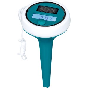 Bestway Poolthermometer digital mit Solarpanel und Befestigungsschnur.