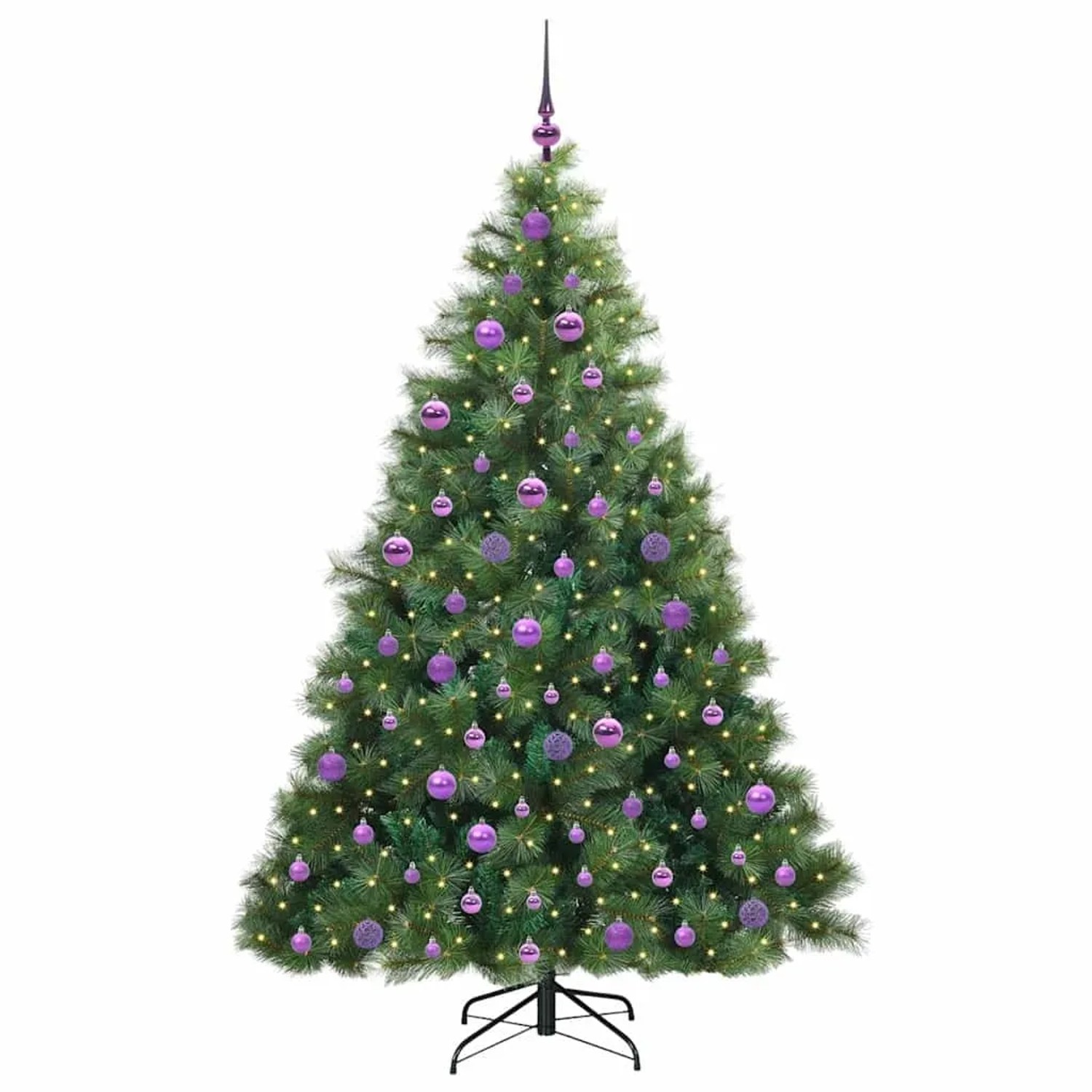 vidaXL Künstlicher Weihnachtsbaum mit 300 LEDs Grün 180 cm PE und PVC 3397789