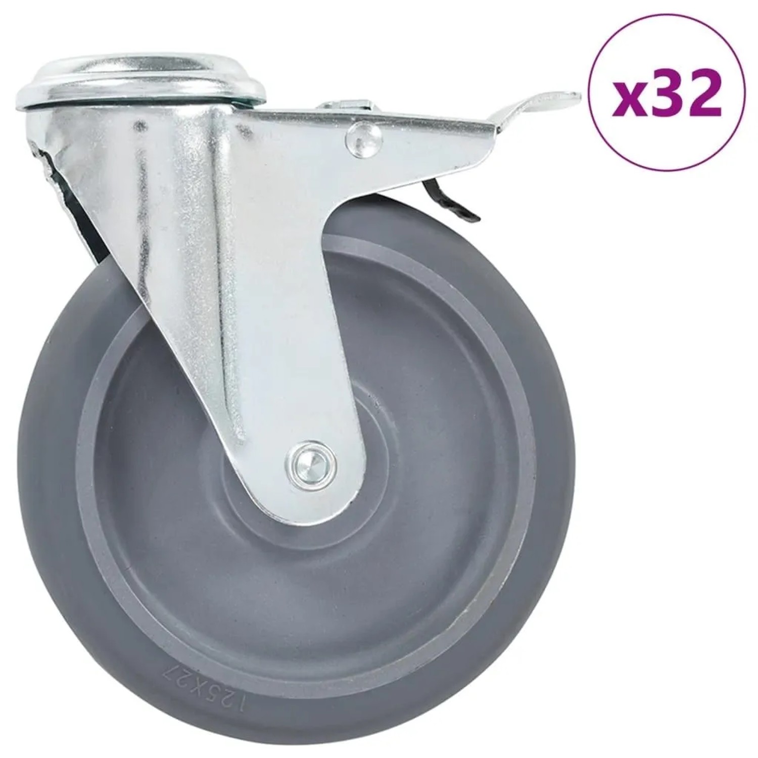 vidaXL 32 Stk Lenkrollen mit Rückenloch 125 mm 277880