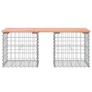 DELUKE Gartenbank Gabionen BIKS Aus Stahl 103x44x42cm Massivholz Douglasie Gabionenbank Gabionengitter Ziergabione