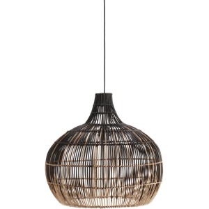 PR Home Martha Deckenleuchte aus Rattan, naturfarben und schwarz, Lampen & Leuchten.