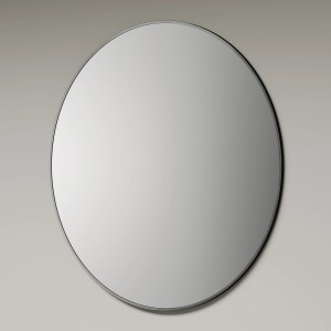 Runder DSK Designspiegel Picasso, Ø 60 cm, mit schwarzem Aluminiumrahmen.