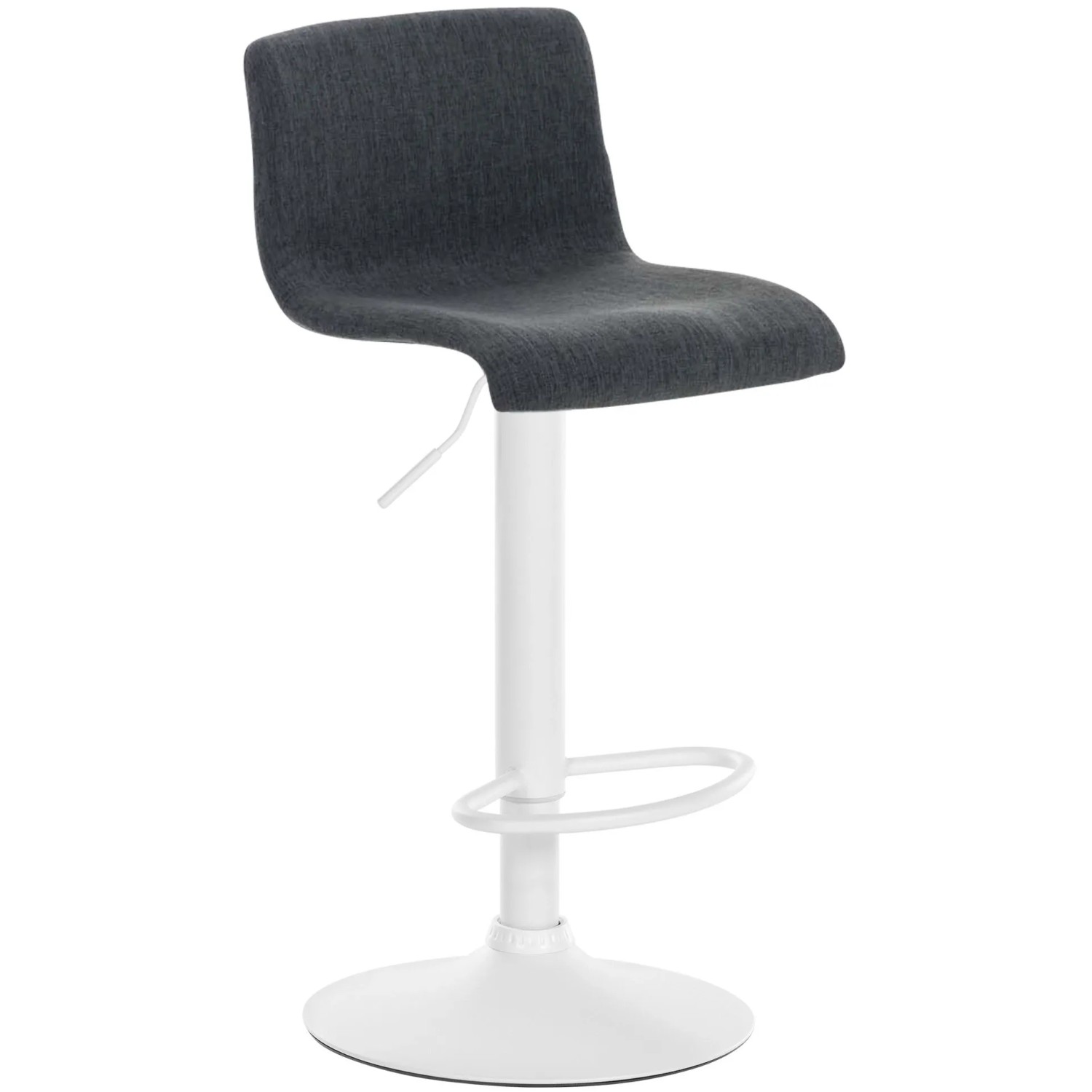 DELUKE Barhocker PESAN Stoff Dunkelgrau 39x36x84cm Weiß Barstuhl Höhenverstellbar Mit Lehne Drehbar Tresenhocker Tresenstuhl