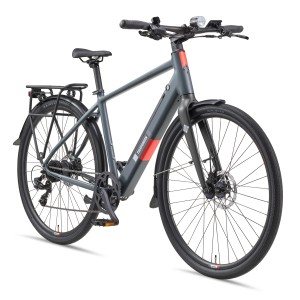 TELEFUNKEN E-Bike UH210 Urban, Granitgrau, 28 Zoll mit Gepäckträger und Lichtanlage.