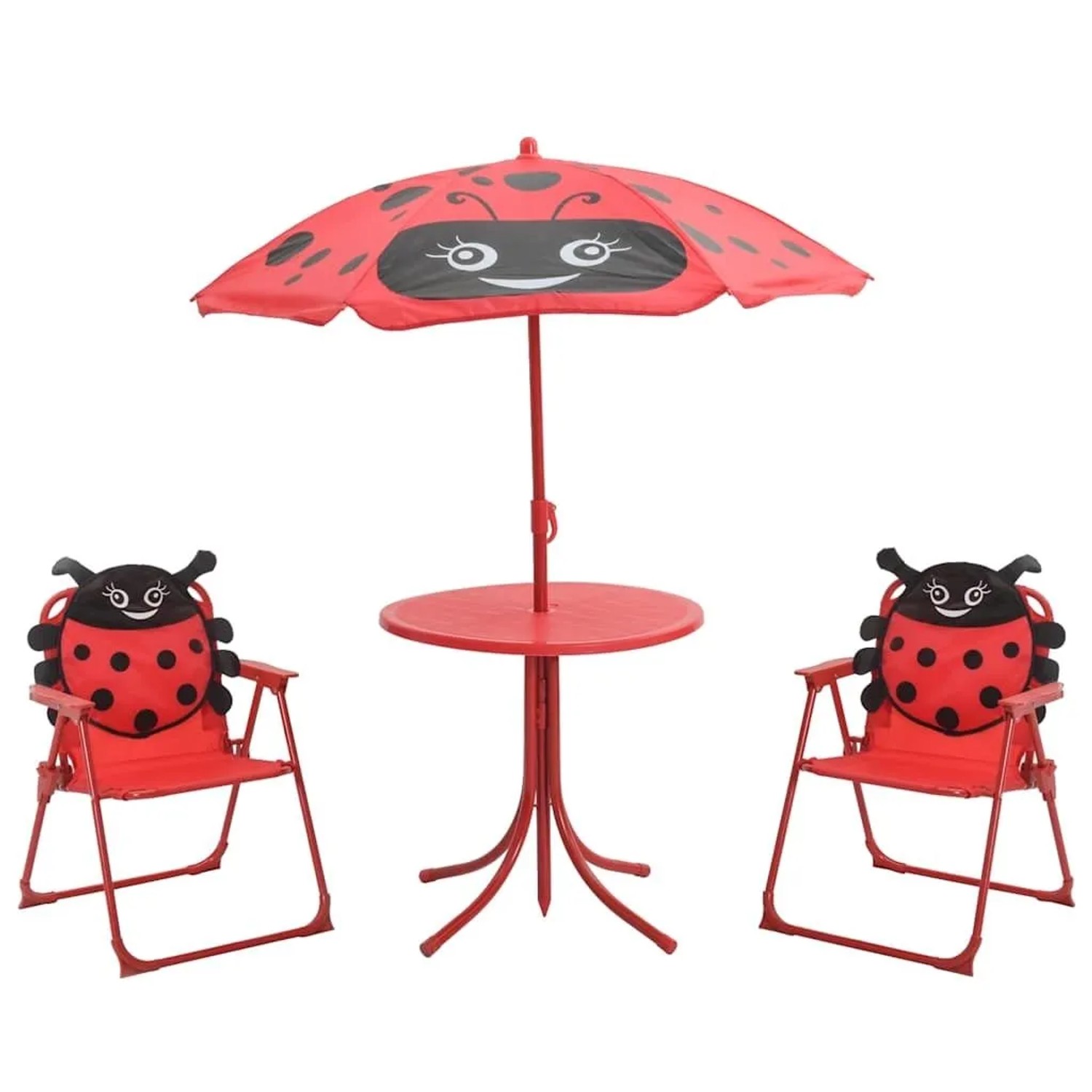 Furnicato 3-tlg Garten-bistro-set Für Kinder Mit Sonnenschirm Rot