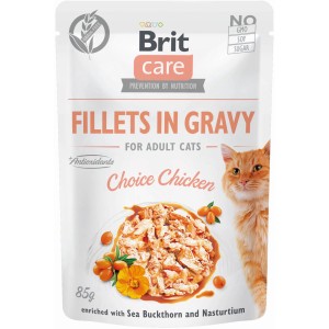 BritCare Katzen-Nassfutter Adult Geflügel, getreidefreie Filets in Soße, 85g.