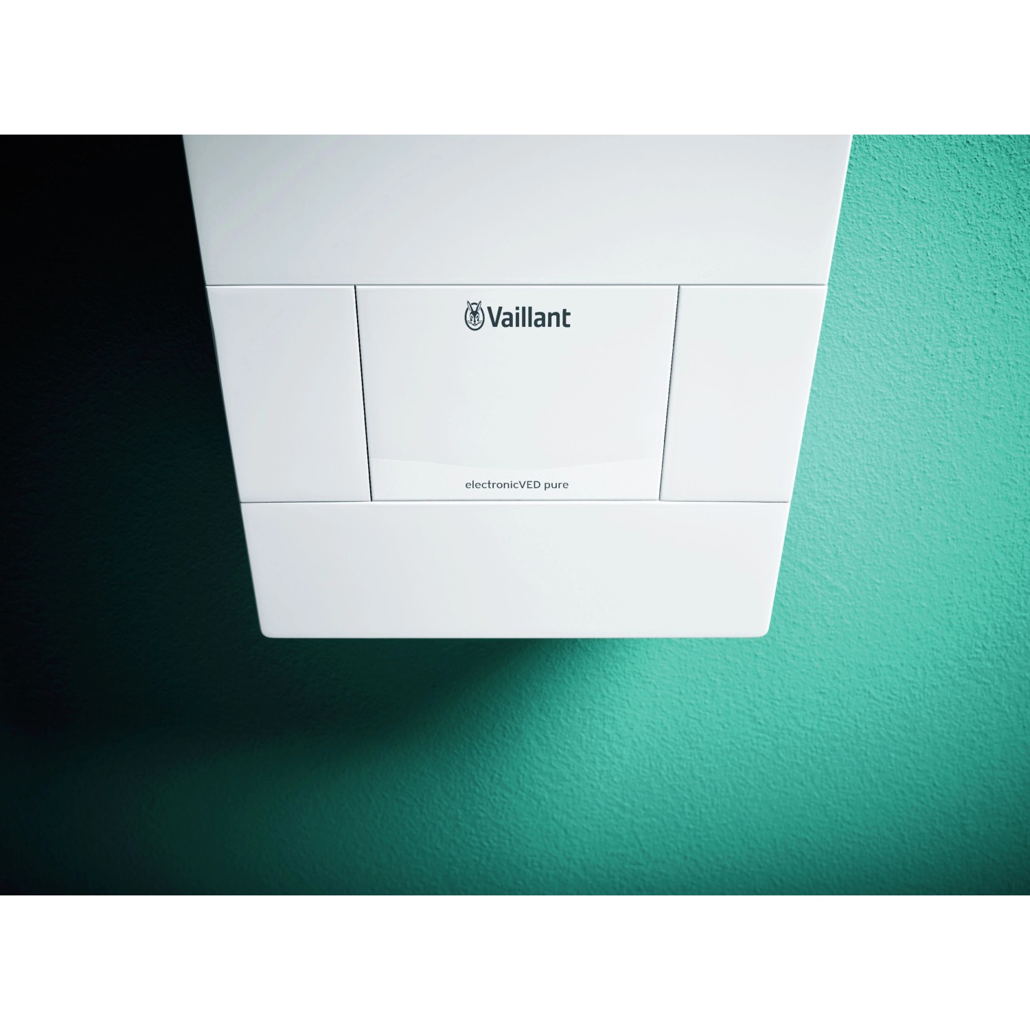 Vaillant elektronischer Durchlauferhitzer, 21 kW, druckfest, weiße Ausführung.