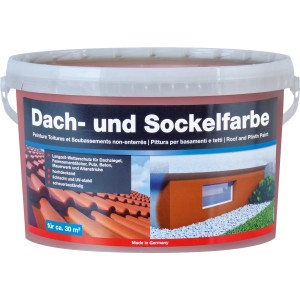 Eimer Dach- und Sockelfarbe Ziegelrot, geeignet für ca. 30 m².
