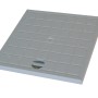 Grauer Marley Schachtdeckel 200x200 mm aus PVC für Abstellflächen.