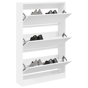 vidaXL Schuhschrank Weiß 80x21x125,5 cm Holzwerkstoff 839924