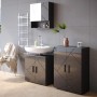 Vicco Badspiegelschrank Irma, anthrazit hochglanz, 54x55 cm, mit Stauraum im modernen Badezimmer.