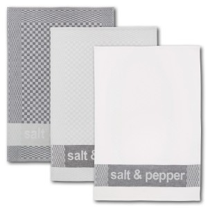 Dyckhoff Geschirrtuchset Salt & Pepper Grau 50 x 70 cm