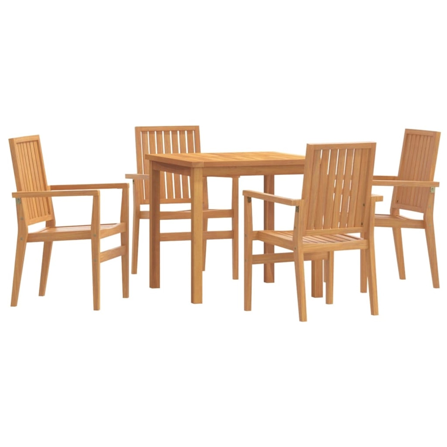 vidaXL 5-Tlg Garten-Essgruppe Massivholz Teak 3157910 günstig online kaufen