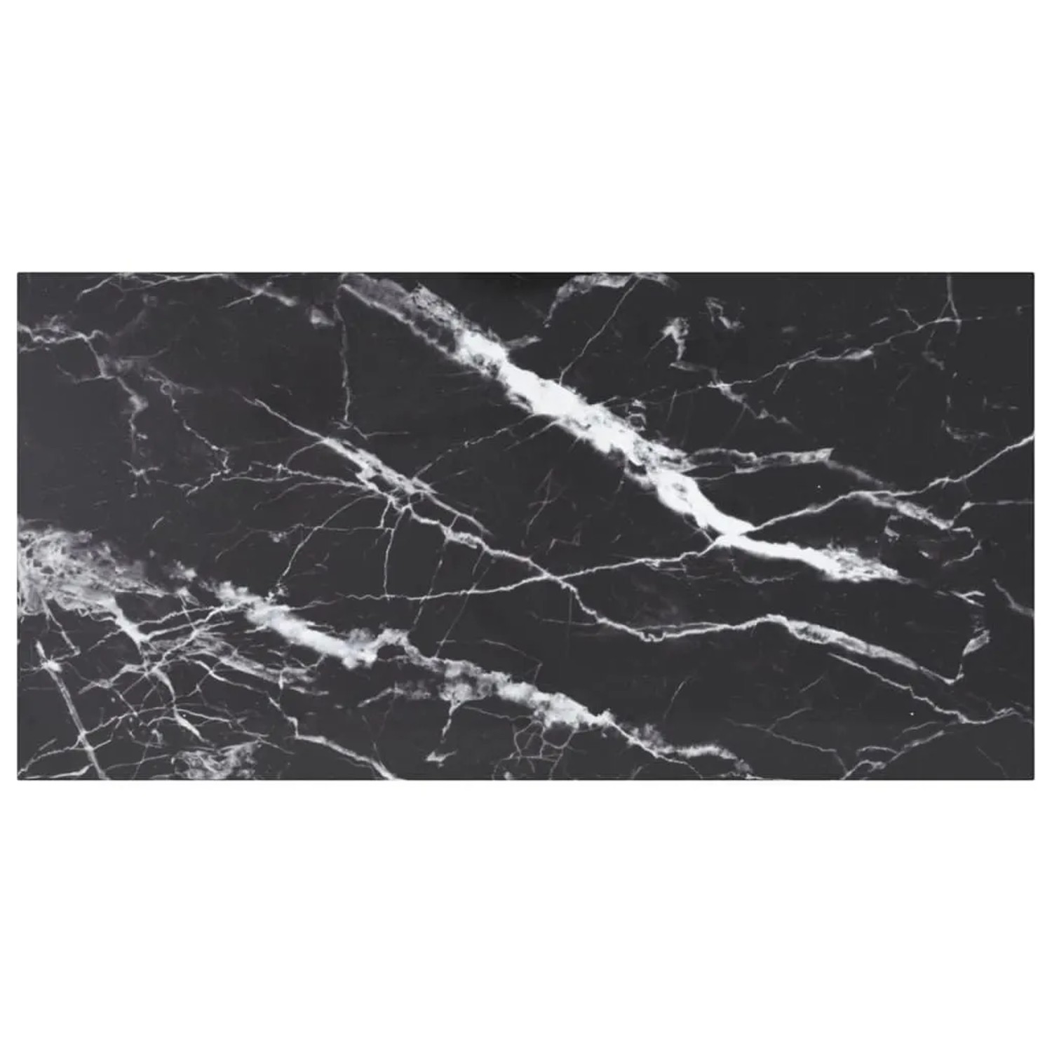 vidaXL Tischplatte Schwarz 100x50 cm 6 mm Hartglas in Marmoroptik 322274