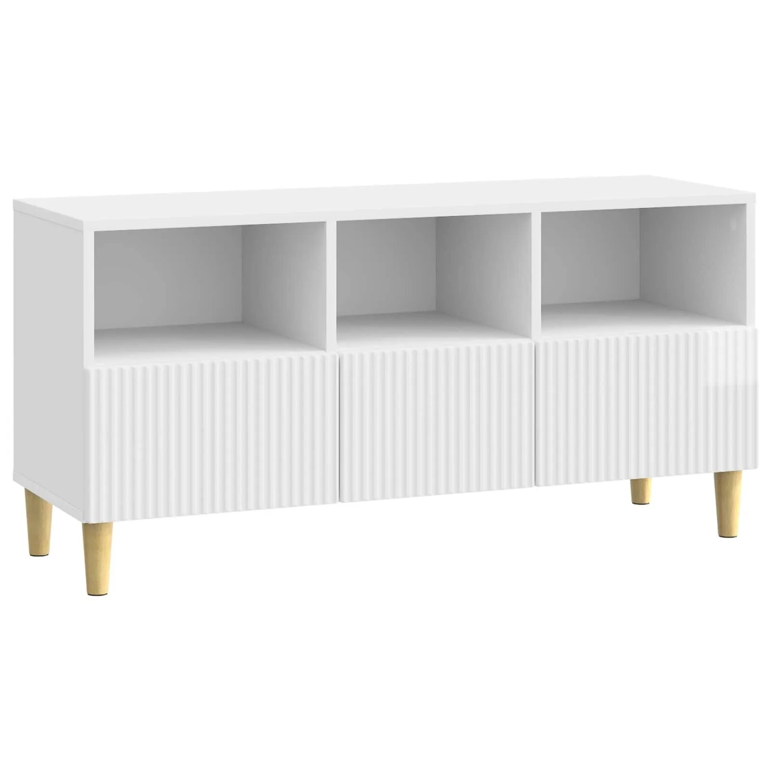 vidaXL TV-Schränk Hochglanz Weiß 102 x 34,5 x 50 cm Holzwerkstoff 894679