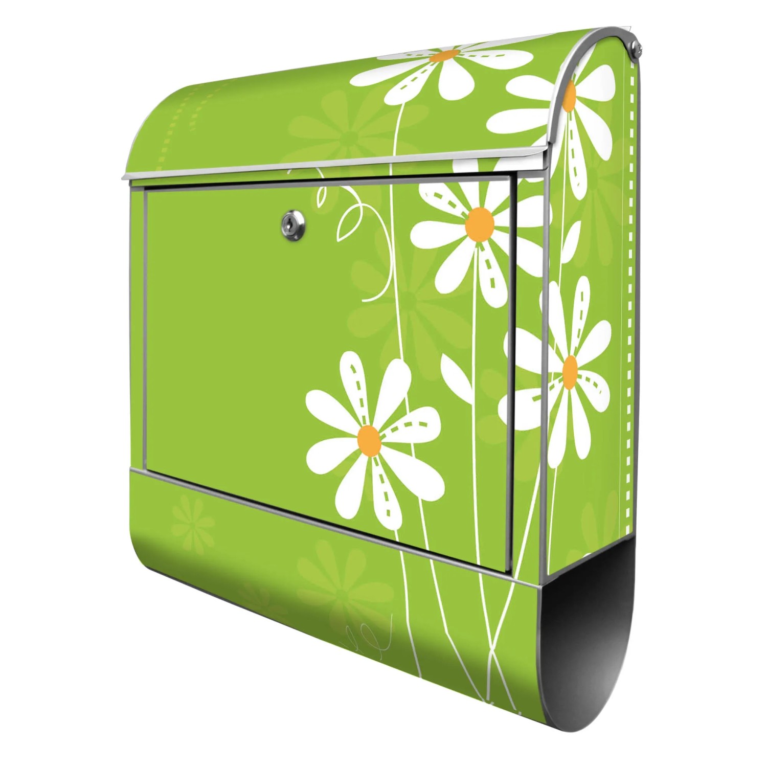 Banjado Design Briefkasten Silber Pulverbeschichtet 39x47x14cm 2 Schlüssel günstig online kaufen