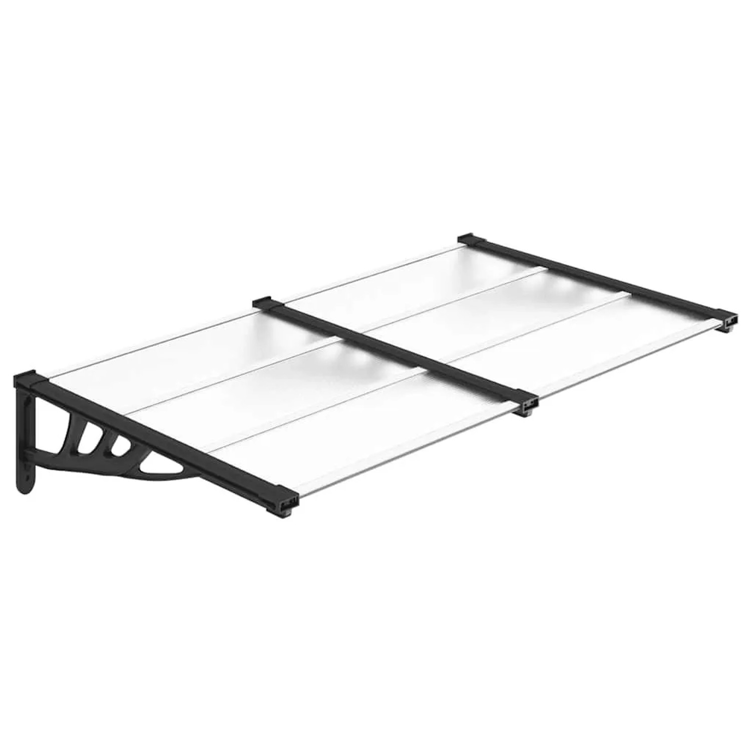 vidaXL Türvordach Schwarz und Transparent 152,5x90 cm Polycarbonat 153684