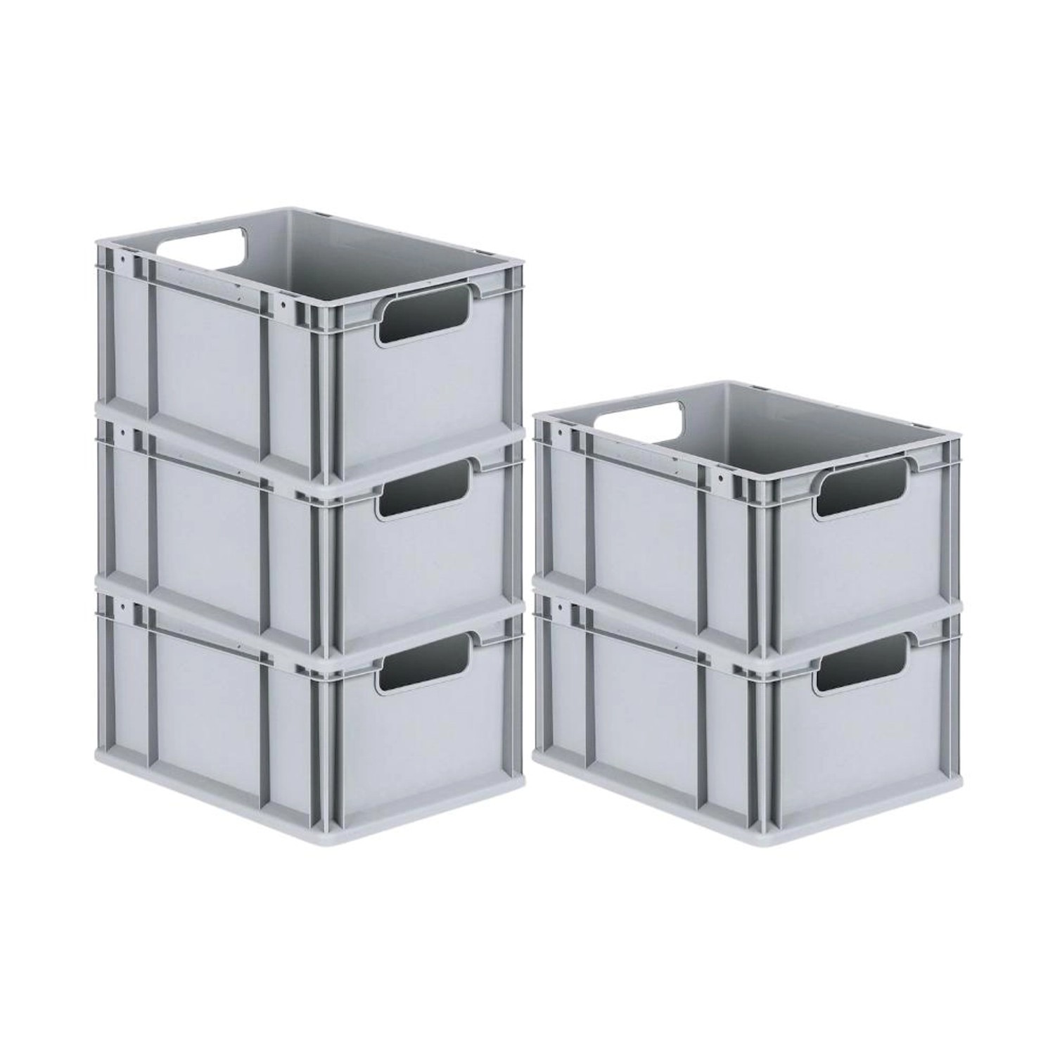 PROREGAL Spar Set 5x Eurobox Nextgen Economy Griffe Offen HxBxT 22 x 30 x 4 günstig online kaufen