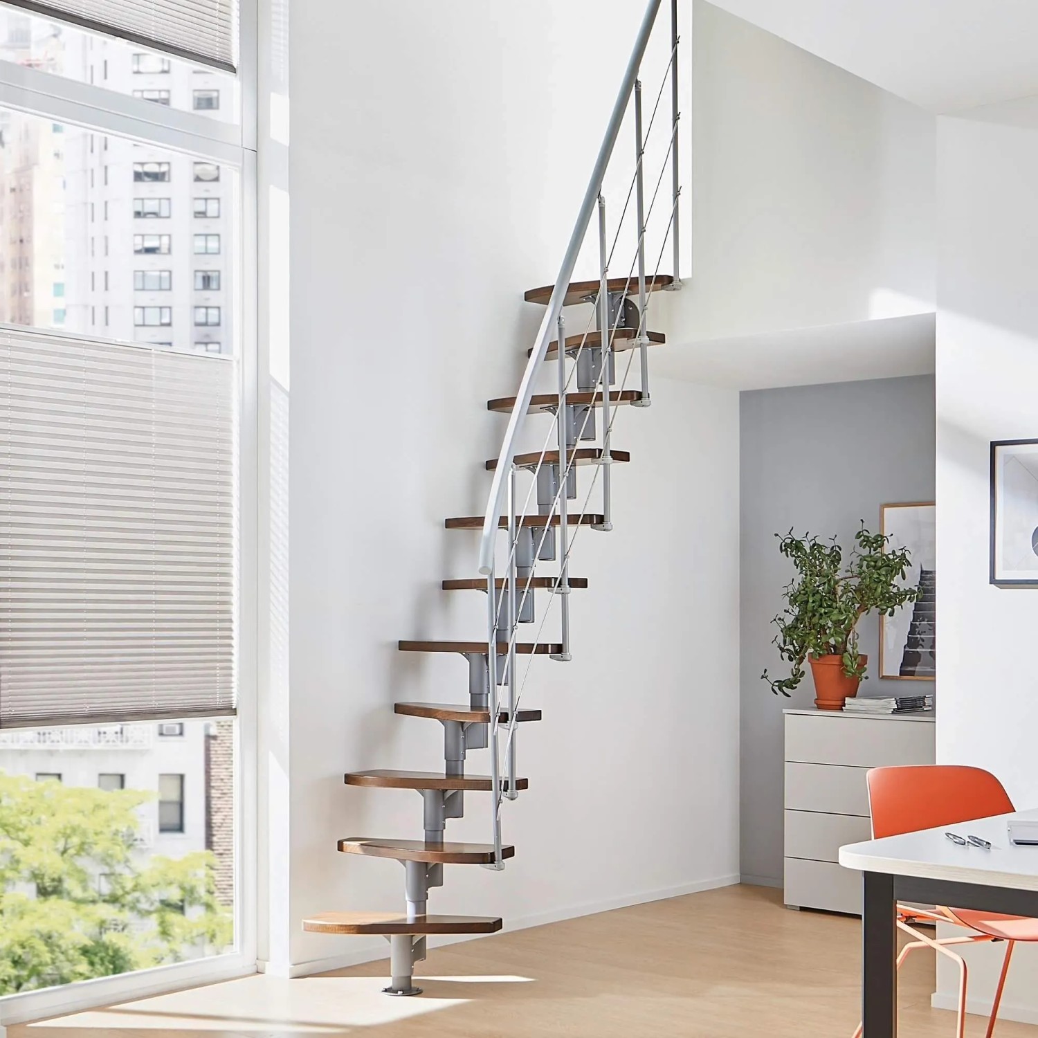 Treppen Intercon Raumspartreppe Alpha Mittelholmtreppe 11 Stufen Buche Dunk günstig online kaufen