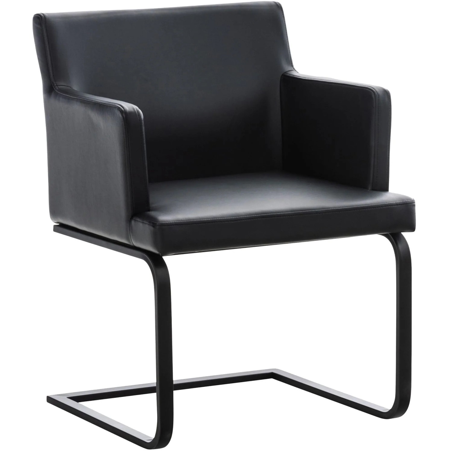DELUKE Esszimmerstuhl EMMA 58x60x78cm Kunstleder Schwarz Essstuhl Wohnzimmerstuhl