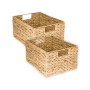 HMF 37241-S2 Aufbewahrungskorb Faltbarer Korb Geflochten Wasserhyazinthe Seegras 36 x 28 x 20 cm