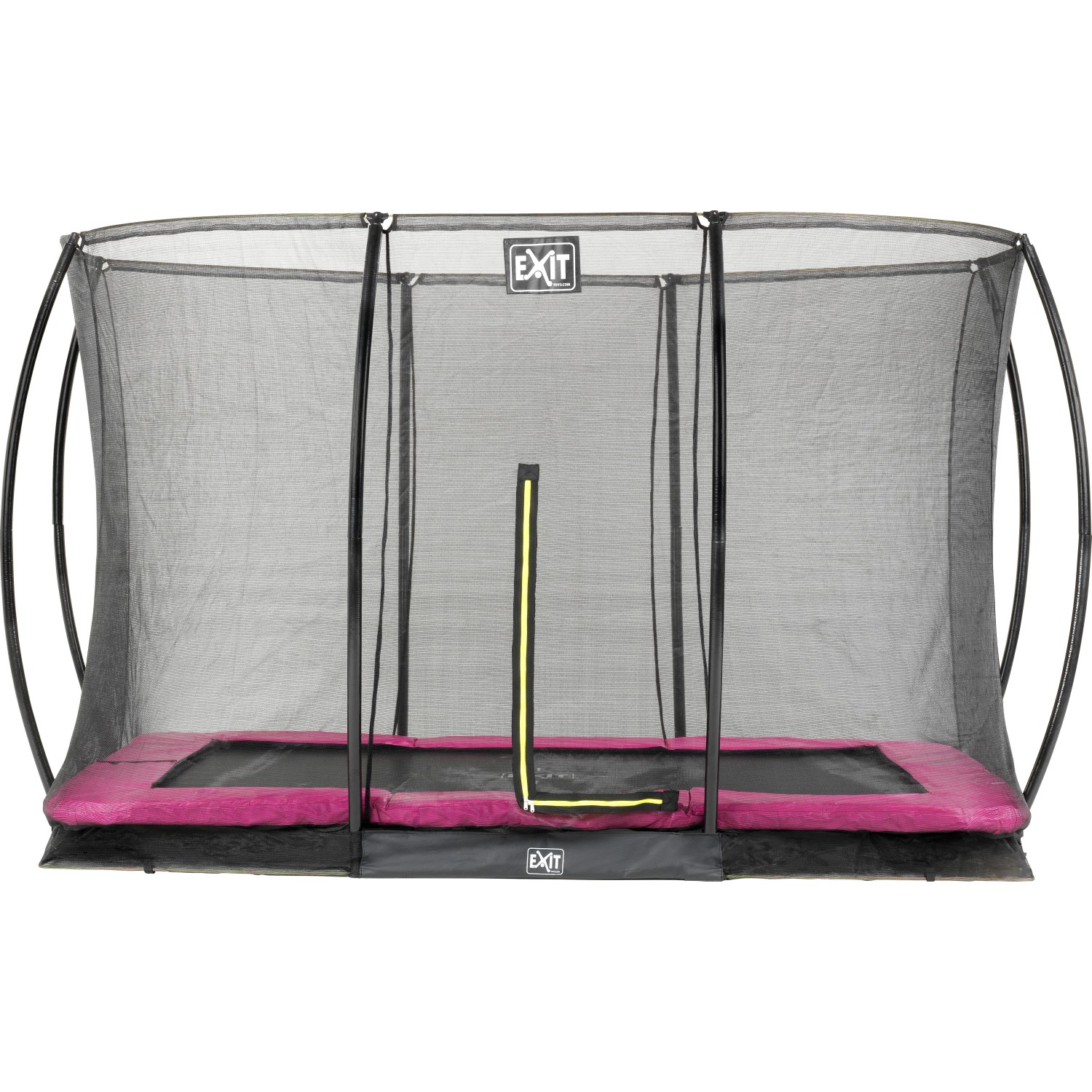 EXIT Silhouette Bodentrampolin 244x366cm mit Sicherheitsnetz - rosa