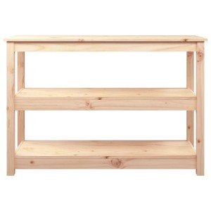 vidaXL Konsolentisch aus Kiefernholz mit 3 Ablagen, 110x40x74 cm.