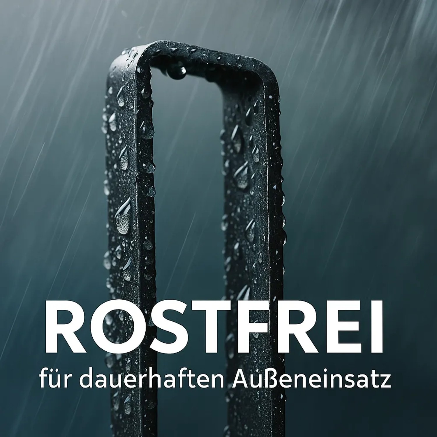 Schwarzer Intergarden Bodenanker (4er-Set) für Rosenbögen, U-Form, rostfrei.