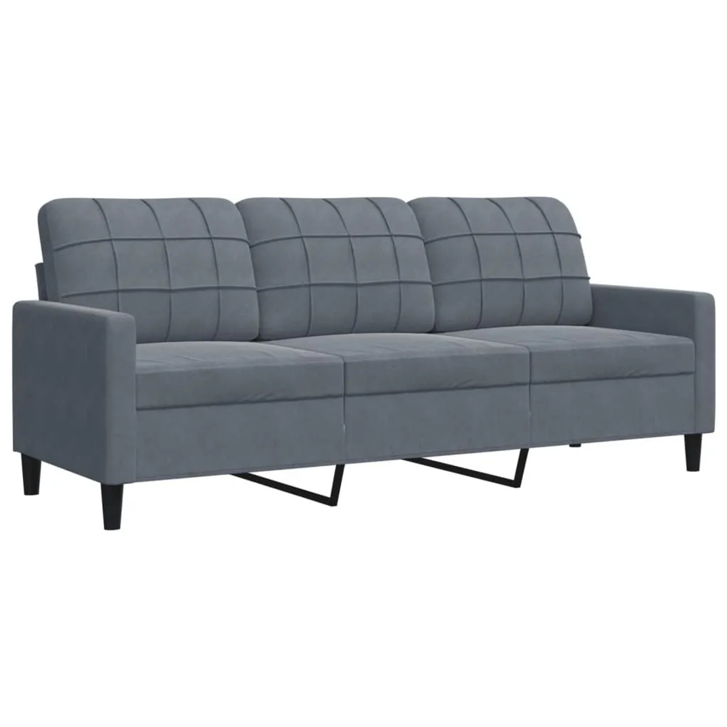 vidaXL 3-Sitzer-Sofa Dunkelgrau 180 cm Samt 4007635 günstig online kaufen
