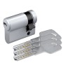 Basi Profil-Halbzylinder 10/30 mm, verschiedenschließend, mit 3 Schlüsseln für Garagentore und Vorhangschlösser.