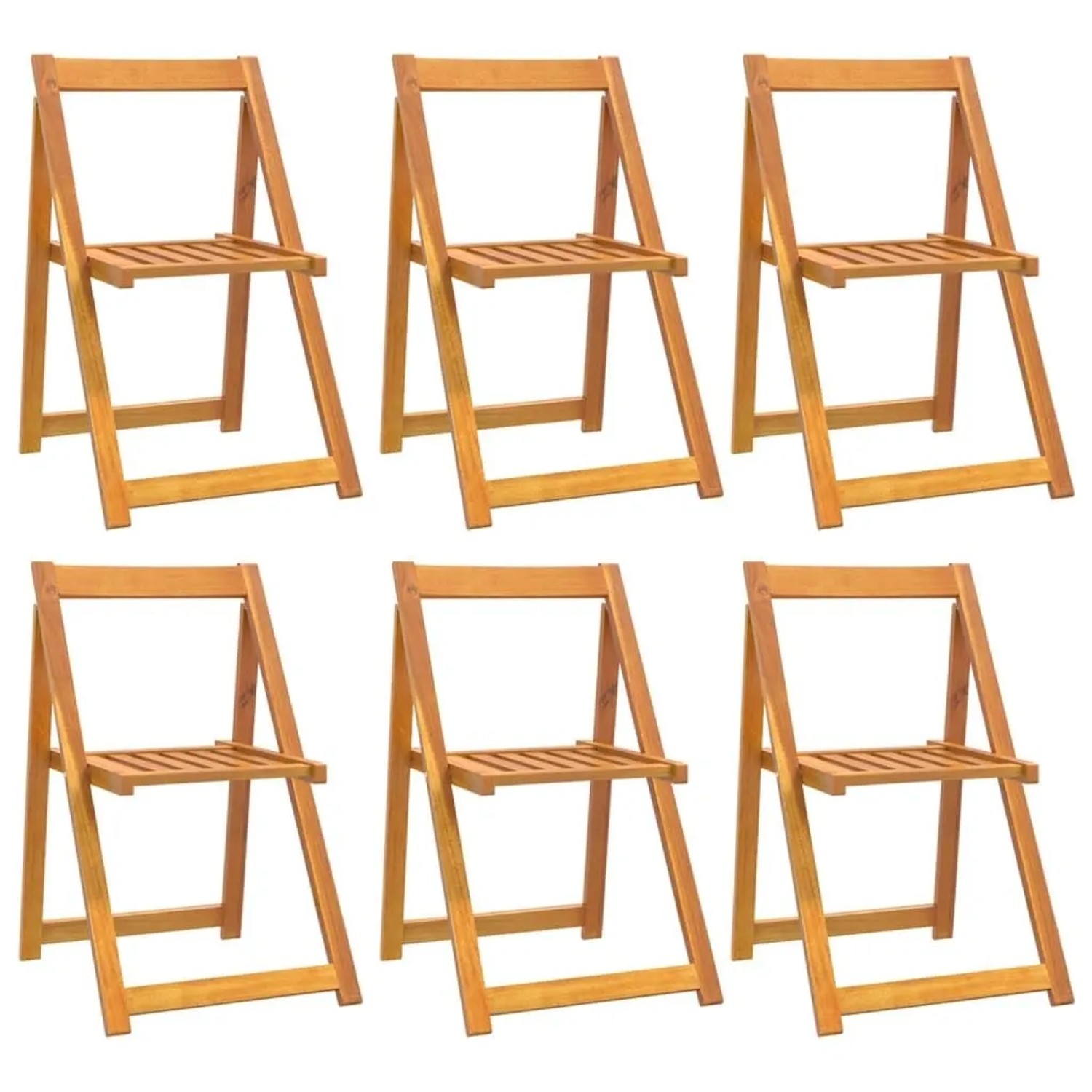 vidaXL Klappbare Gartenstühle 6 Stk Massivholz Akazie 3104964