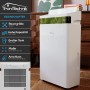 TroniTechnik Luftentfeuchter EF04: Weißer Raumentfeuchter mit LED-Anzeige und 5,5l Tank.