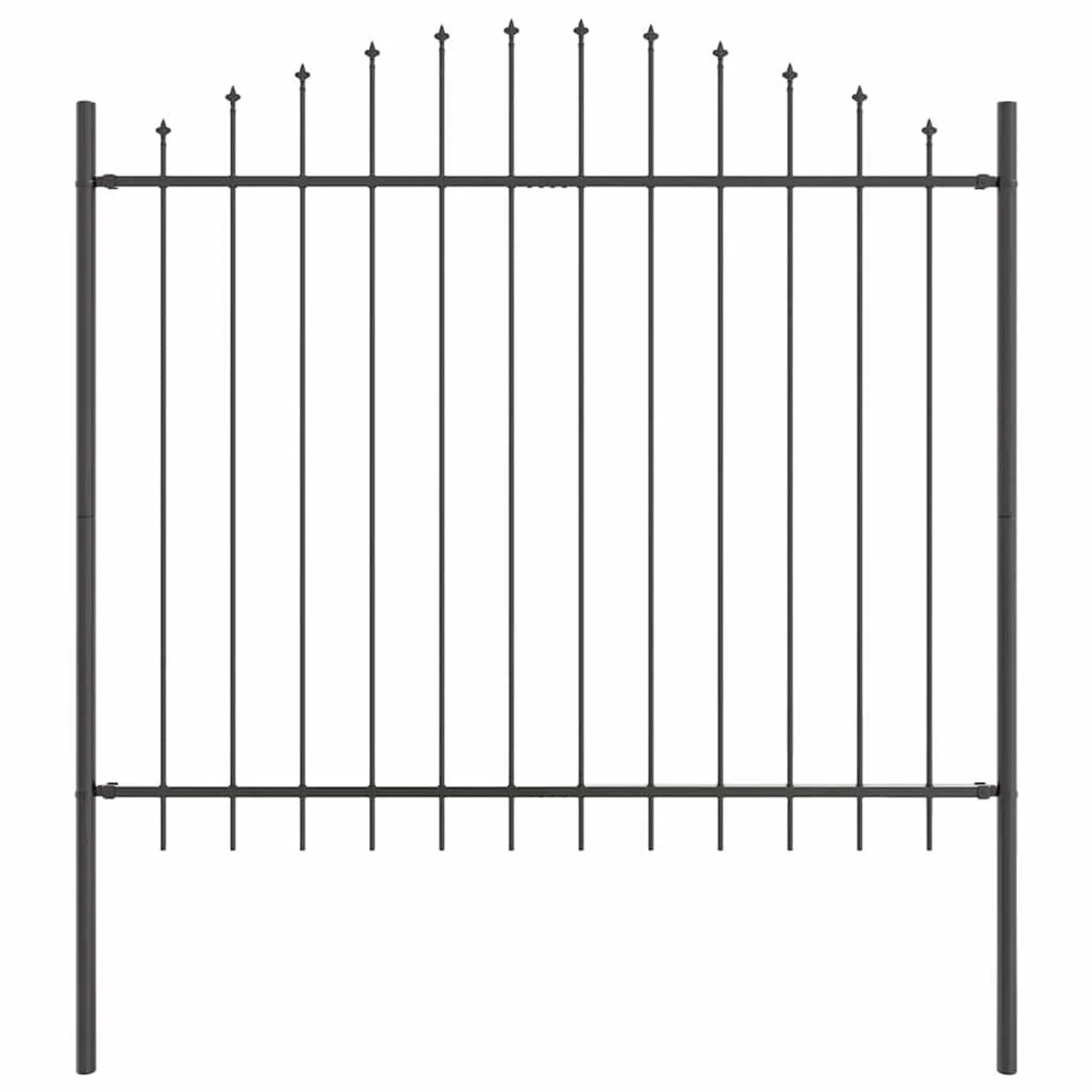 vidaXL Gartenzaun Grau 1020 x 150 cm Pulverbeschichteter Stahl 3360121 günstig online kaufen