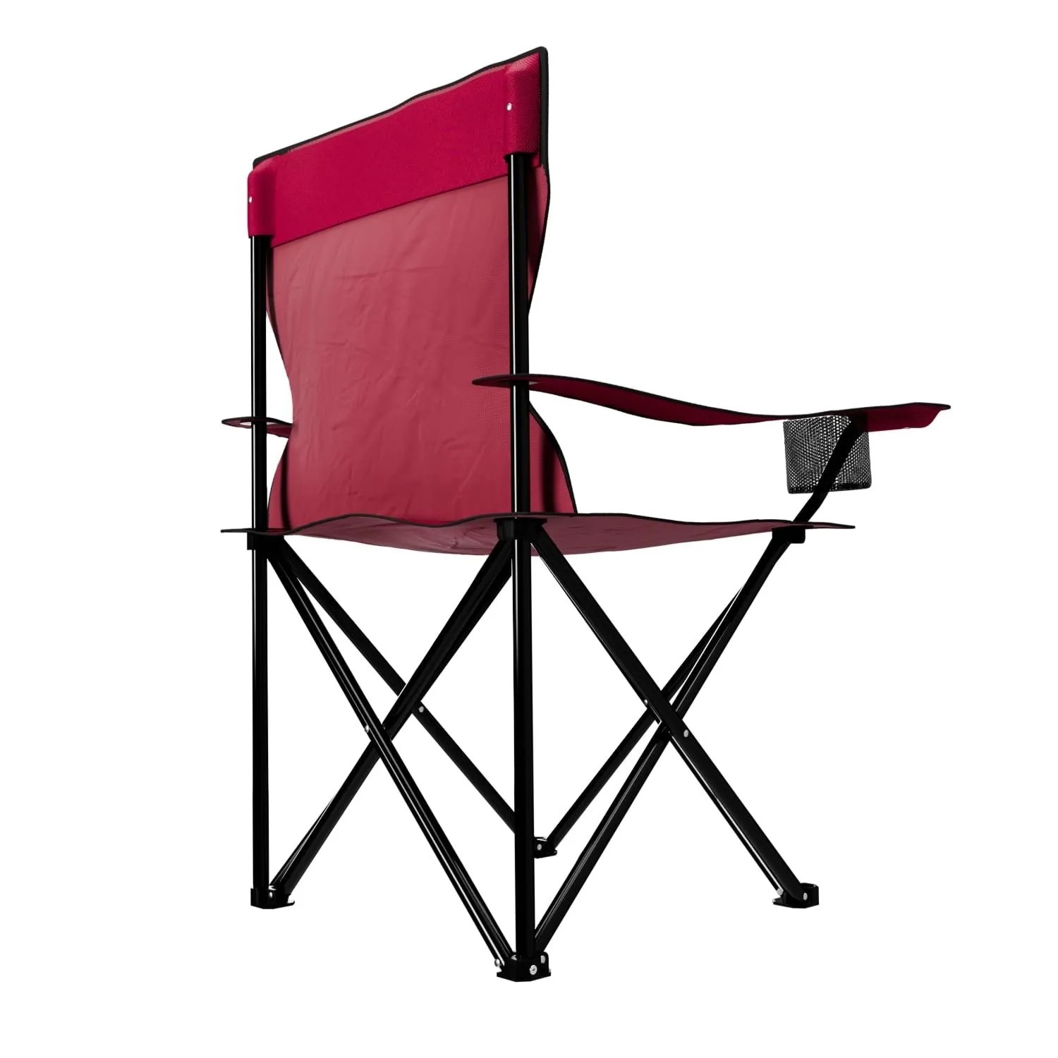 Roter 24Move Campingstuhl mit Getränkehalter, faltbar bis 100kg, ideal für Outdoor & Camping.