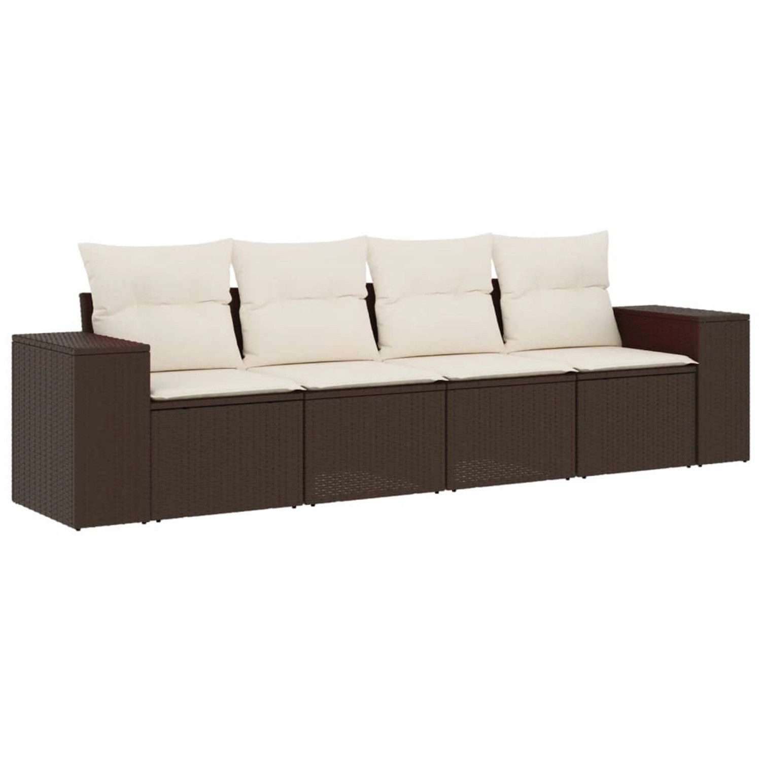 vidaXL 4-Tlg Garten-Sofagarnitur mit Kissen Braun Poly Rattan 3254620 günstig online kaufen