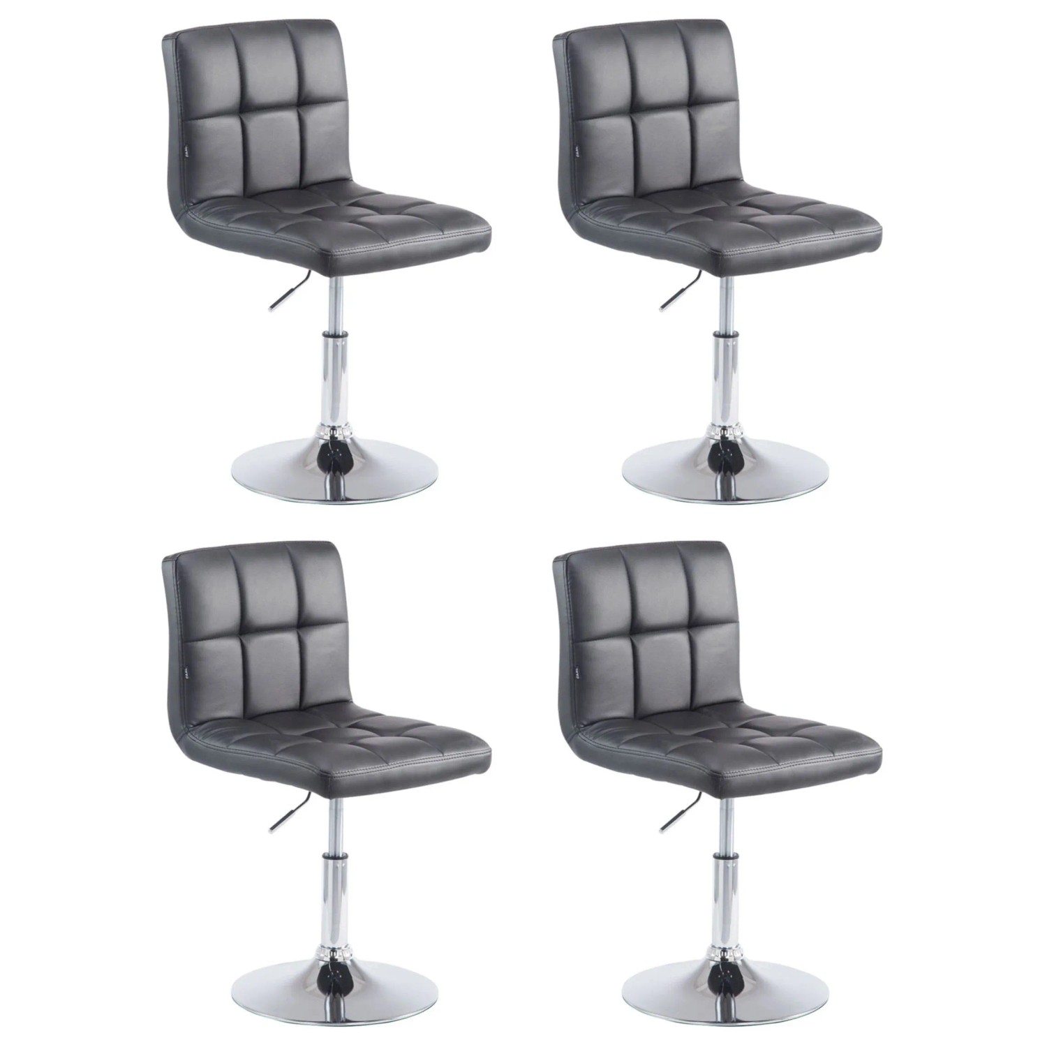 DELUKE 4er Set Barhocker BANGKO Kunstleder Schwarz 44x49x74cm Barstuhl Höhenverstellbar Mit Lehne Drehbar Tresenhocker Tresenstuhl
