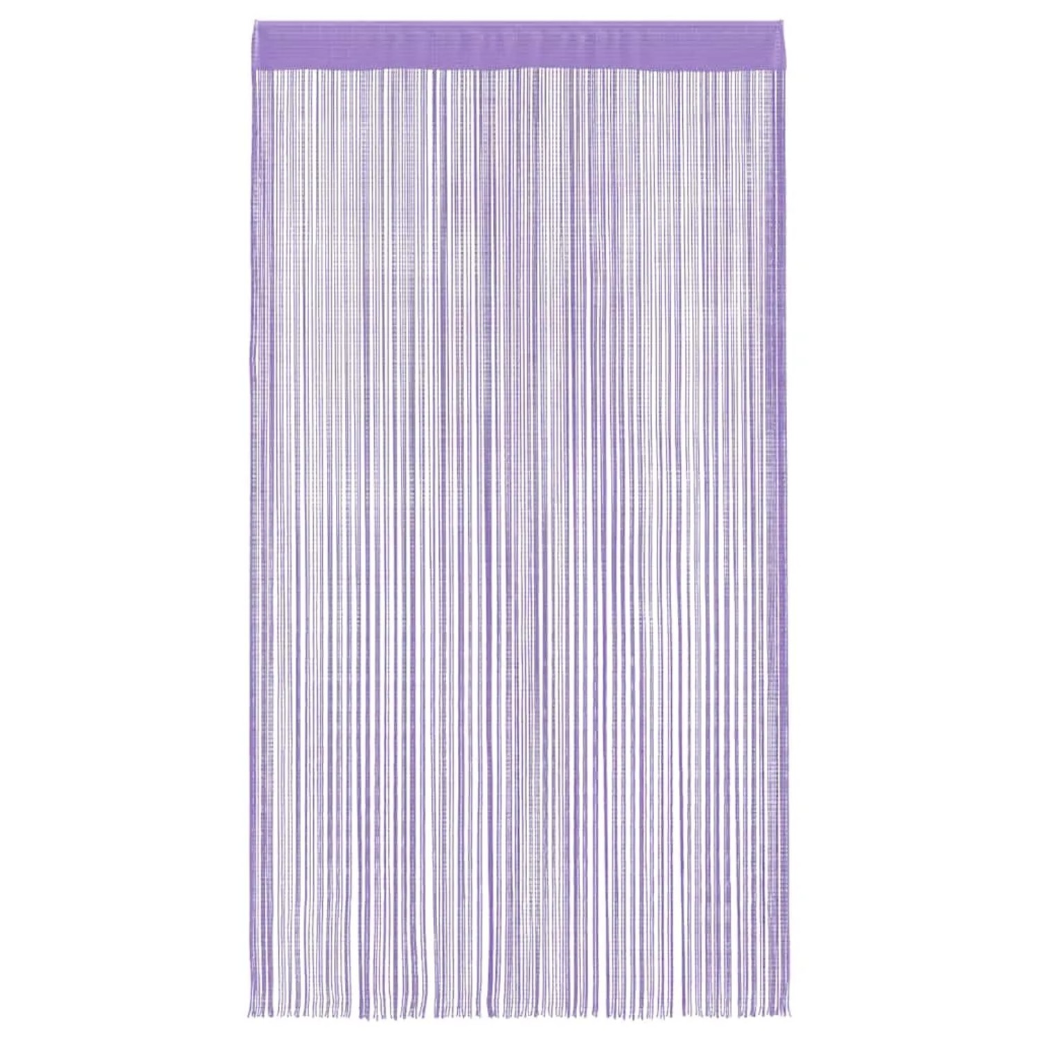 Lila Fadenvorhang, 140x250 cm, aus Polyester. Dekorative Fensterdekoration für Wohnräume.