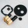 PaulGurkes Duschsystem: Schwarze Thermostat-Abdeckplatte, Messing-Grundkörper für Unterputz. Antik Brauseset.