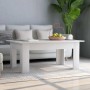 Weißer vidaXL Couchtisch (100x60x42 cm) aus Holzwerkstoff im Wohnzimmer.