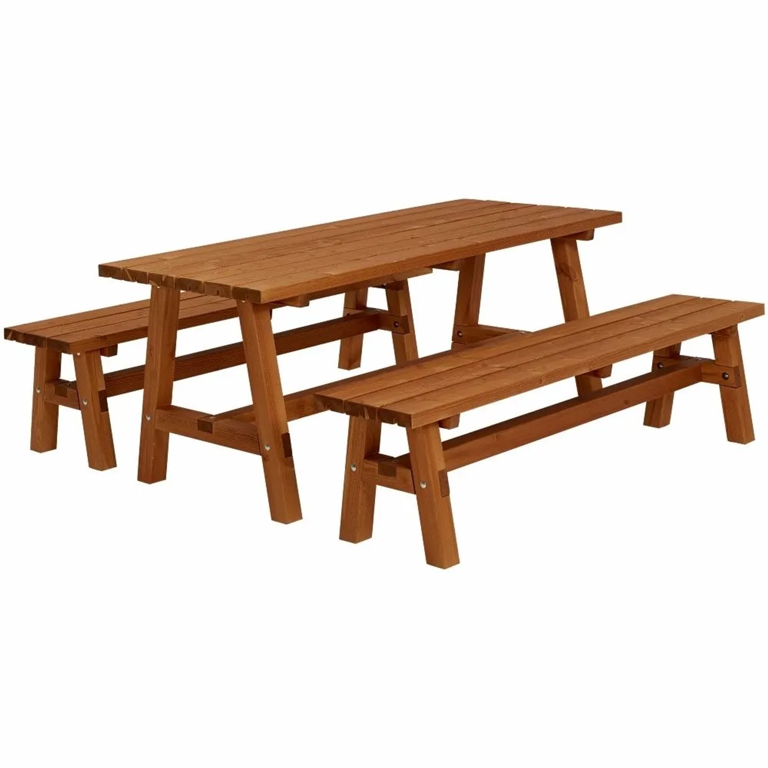PLUS Gartensitzgruppe aus Holz 177 cm Teak Druckimprägniert Country-Stil Gartenmöbel Set