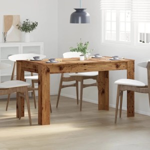 vidaXL Esstisch in Altholz-Optik aus Holzwerkstoff. Rechteckiger, rustikaler brauner Tisch im Esszimmer.