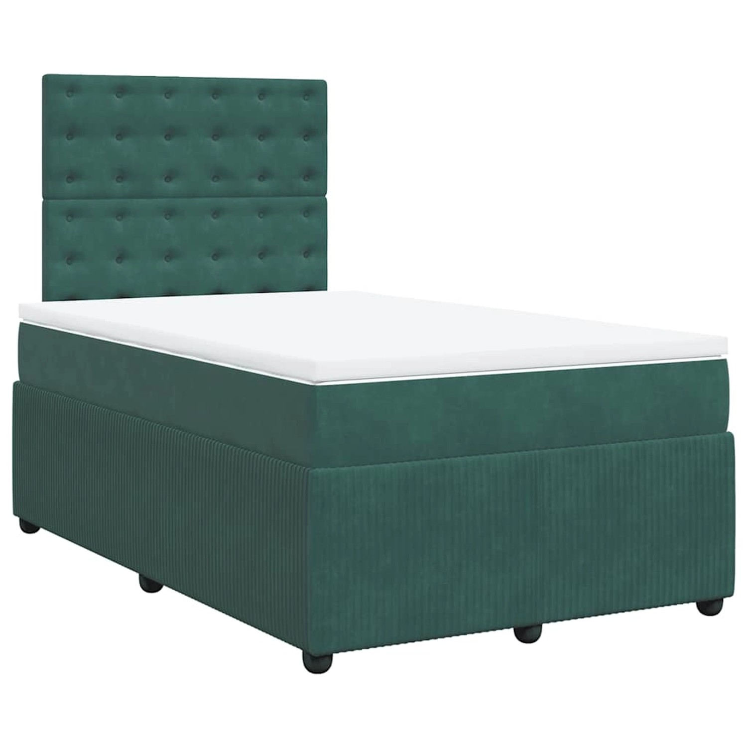 vidaXL Boxspringbett mit Matratze Dunkelgrün 120x200 cm Samt 3292325 günstig online kaufen